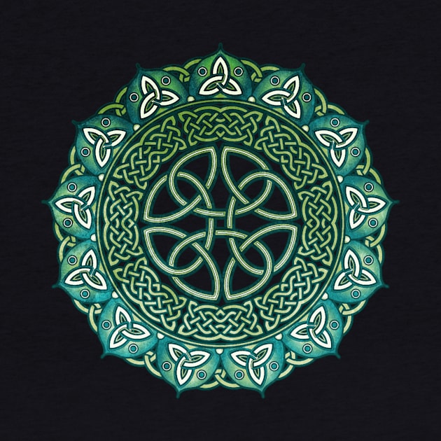 Celtic Mandala Art - Green 40 by Serena King